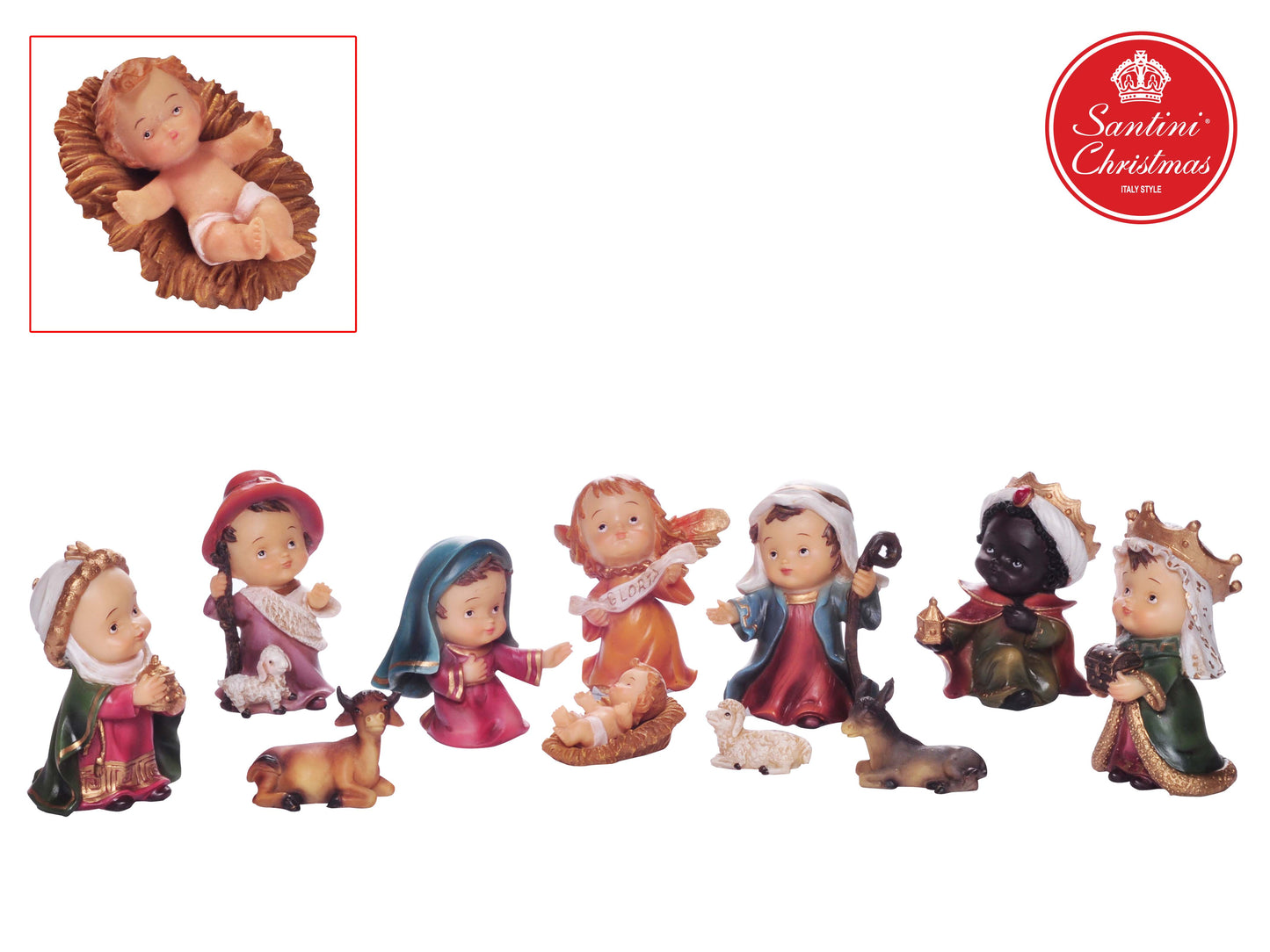Pesebre Infantil De 8 Cm Con 11 Piezas