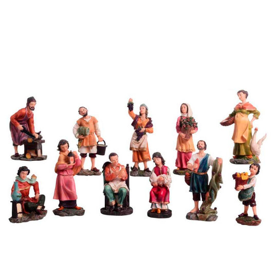 Aldeanos Para Pesebre De 15 Cm Con 11 Piezas