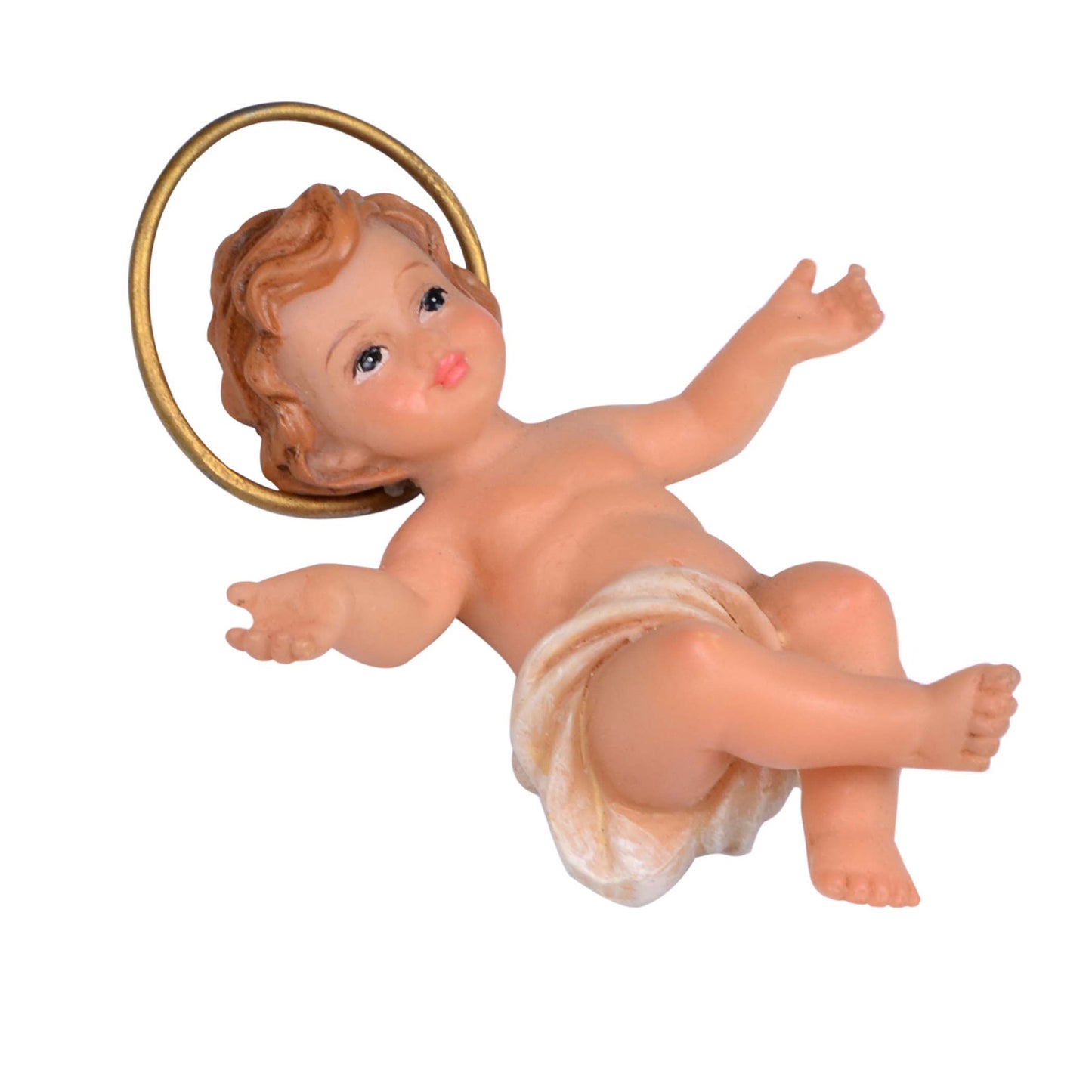 Niño Dios Jesús Para Pesebre De 6 Cm Con Aureola