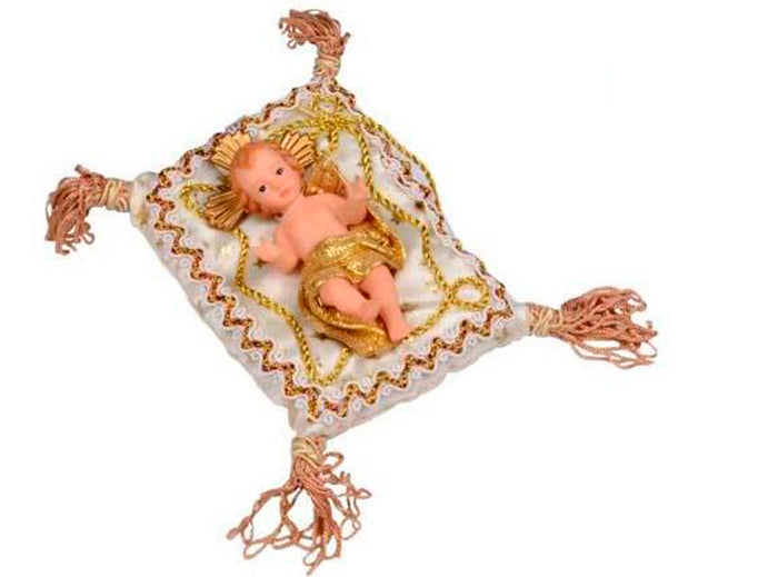 Niño Dios Jesús Para Pesebre De 9 Cm Con Cojin
