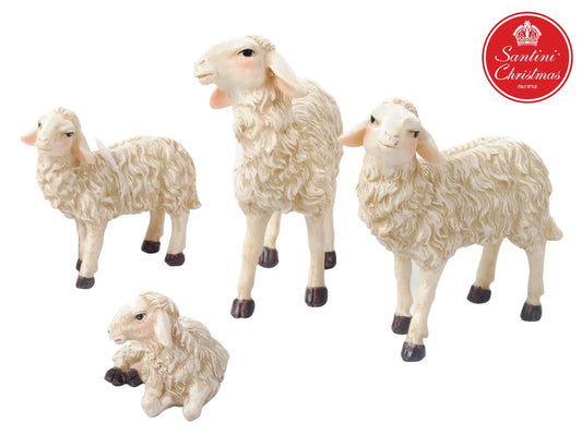 Ovejas Para Pesebre De 10 Cm Con 4 Piezas