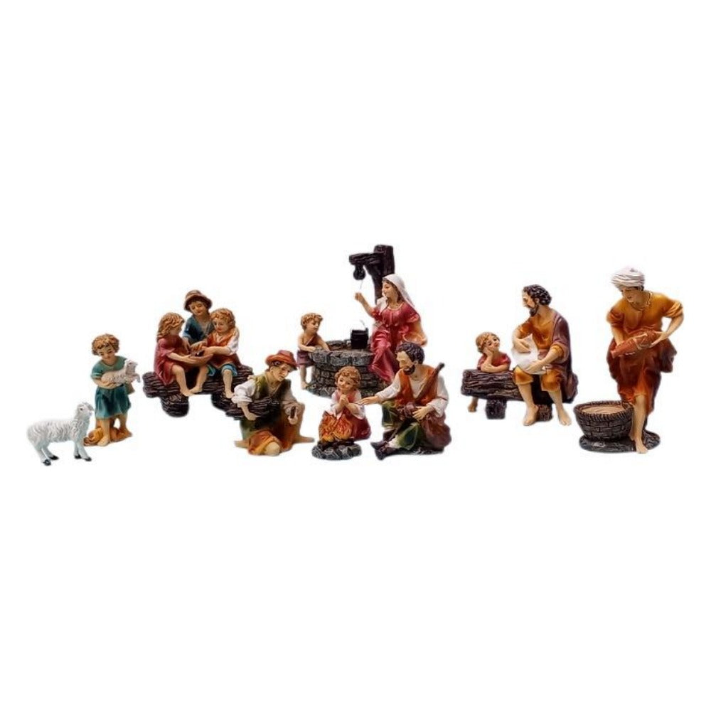 Aldeanos para Pesebre Con 10 piezas De 15 cm