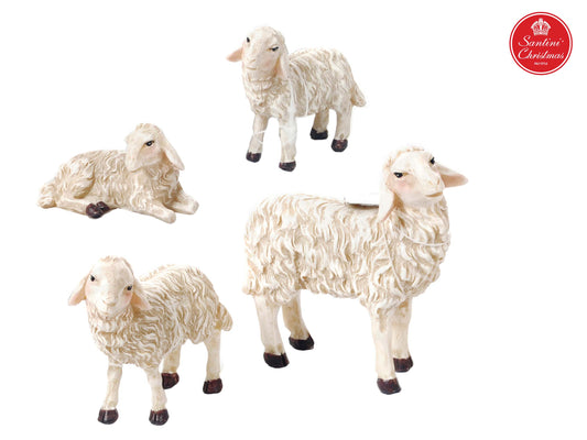 Ovejas Para Pesebre De 8 Cm Con 4 Piezas