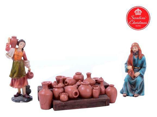 Aldeanos Y Decoración Para Pesebre De 12 Cm