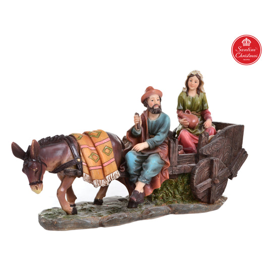Decoración Y Aldeanos De 21 X 13 Cm Para Pesebre Carreta