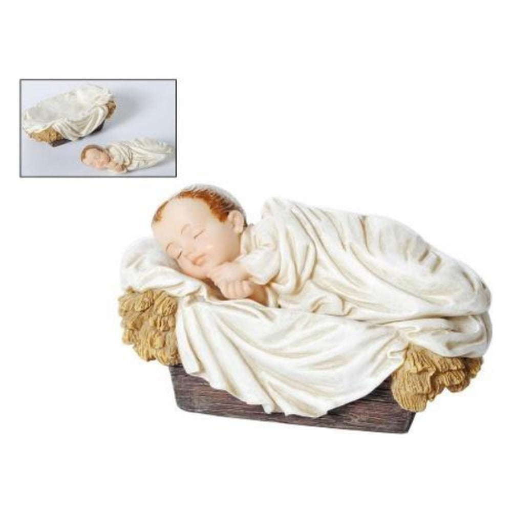 Niño Dios en Cuna Dormido De 14 cm