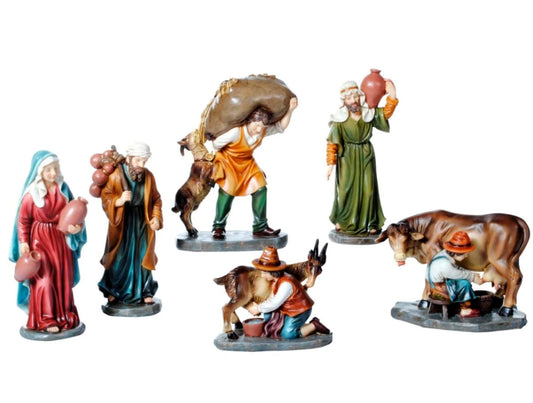 Aldeanos Para Pesebre De 21 Cm Con 6 Piezas