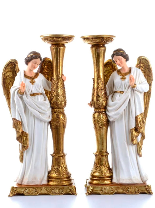Angel Custodio De 40 Cm Candelabro
