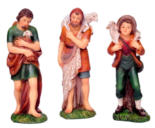 Aldeanos Pastores De 13 Cm Para Pesebre Con 3 Piezas