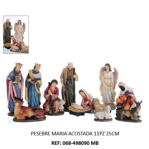 Pesebre Maria acostada 11piezas 25cm
