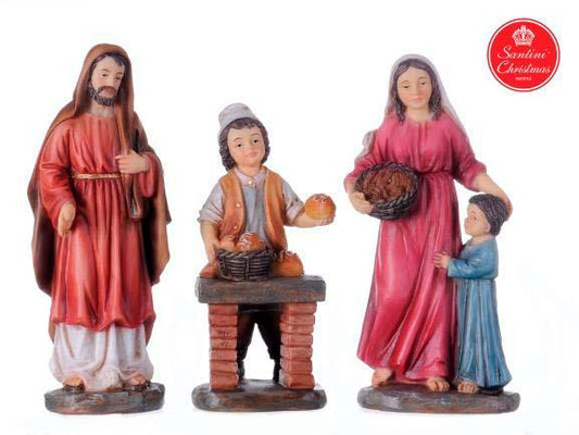 Aldeanos Panadero De 16 Cm Para Pesebre Con 3 Piezas