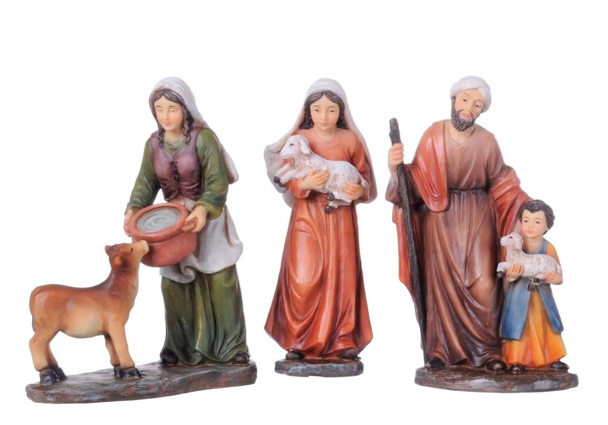 Aldeanos El Pastoreo De 16 Cm Para Pesebre Con 3 Piezas
