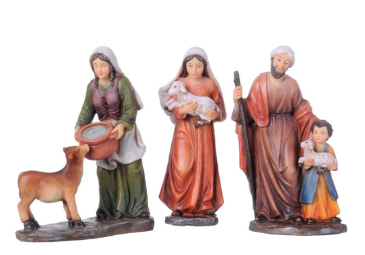 Aldeanos El Pastoreo De 16 Cm Para Pesebre Con 3 Piezas