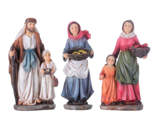 Aldeanos Para Pesebre De 16 Cm  Con 3 Piezas