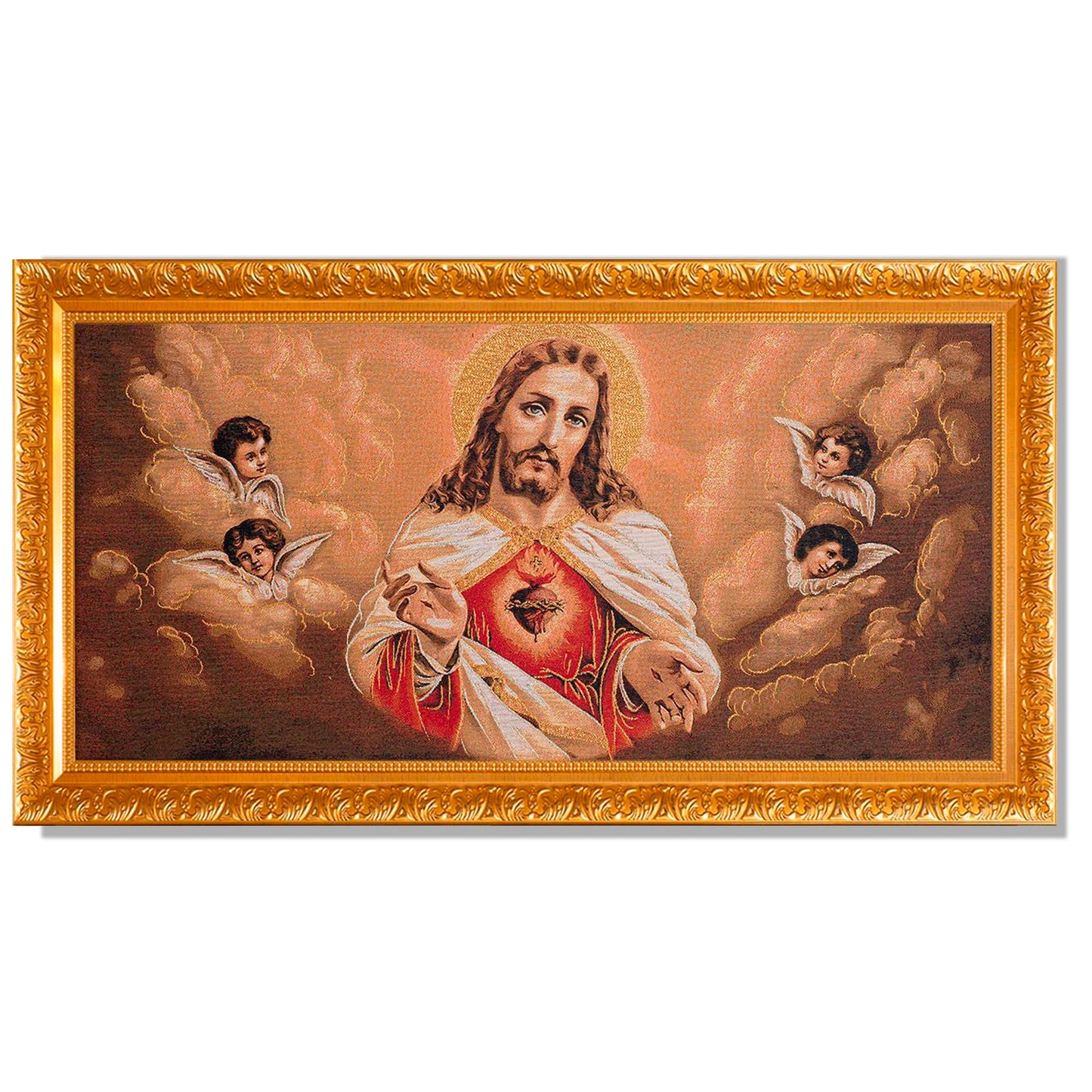 Gobelino Sagrado Corazon De Jesus De 90 x 50 Cm Cuadro