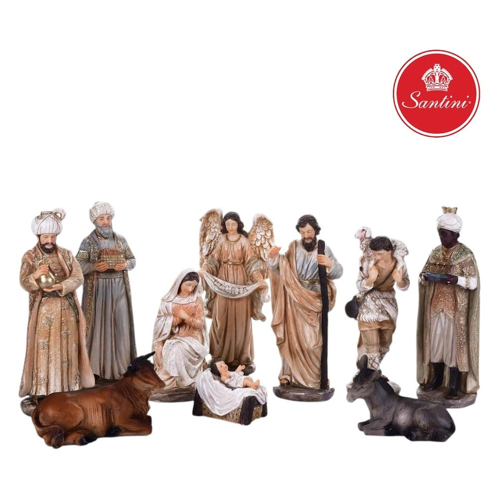 Pesebre Navideño De 20 Cm Con 10 Piezas