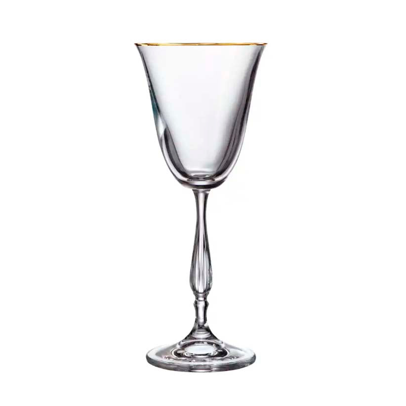 Copas de Vino Fregata Gold 185 ml Set x 6 Piezas