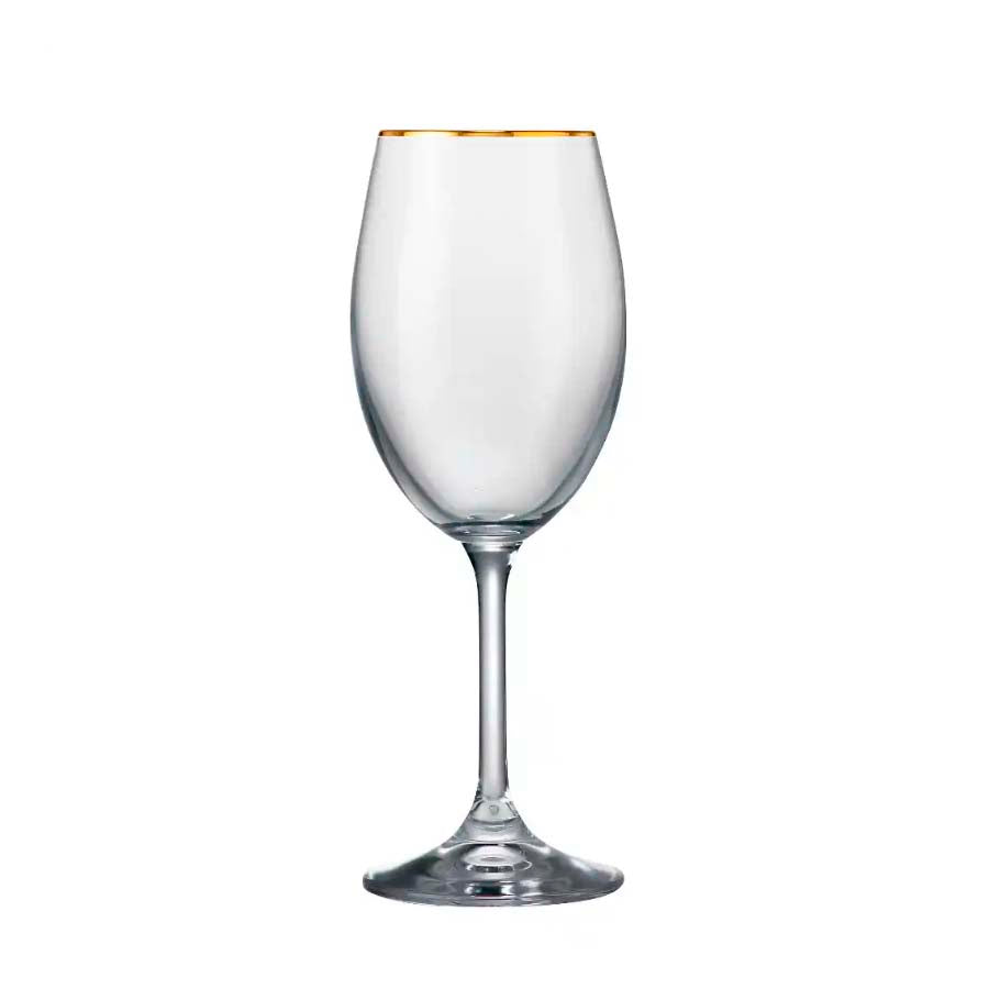 Copas de Vino Sylvia Gold 250 ml Set x 6 Piezas