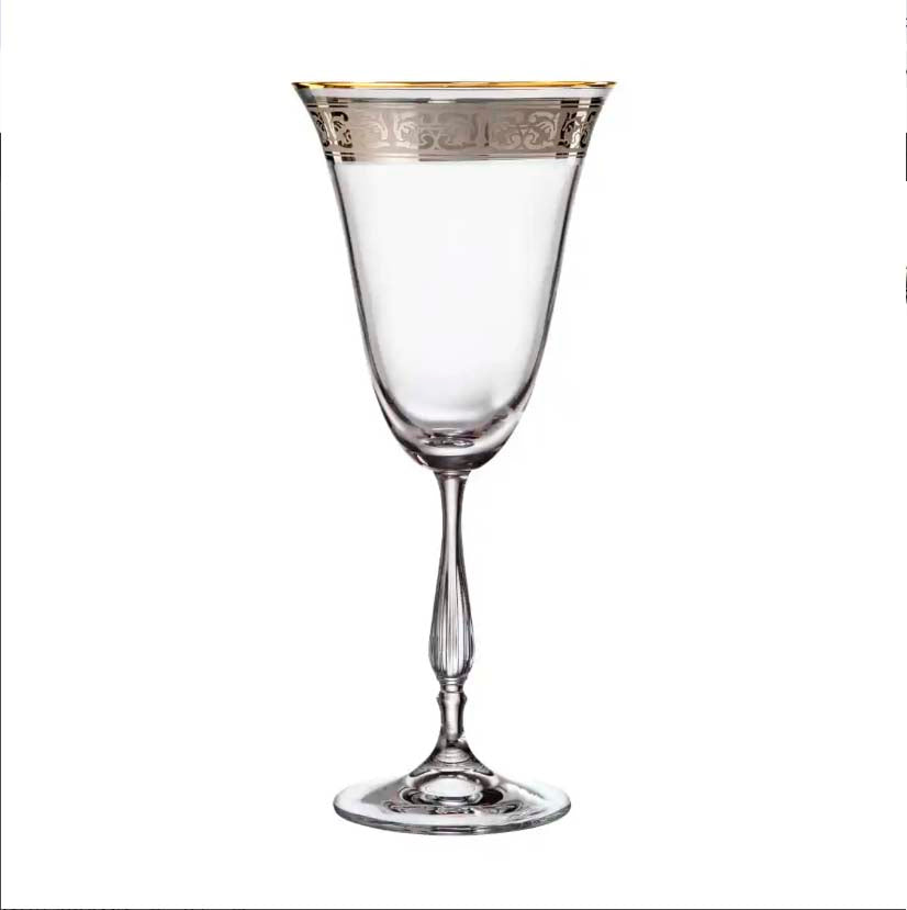 Copas de Vino Blanco Antik Gold Platinum 250 ml Set x 6 Piezas