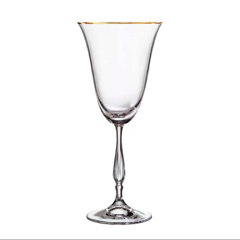 Copas de Vino Fregata Gold 350 ml Set x 6 Piezas