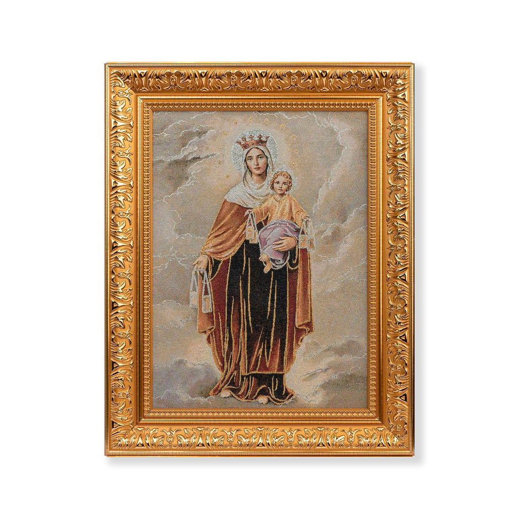 Gobelino Virgen Del Carmen De 50 x 40 Cm Cuadro