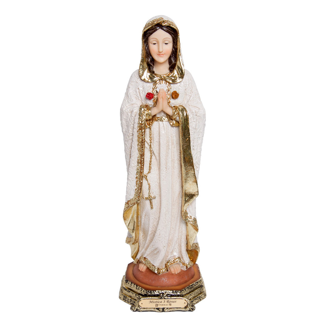 Virgen De La Rosa Mistica Gold De 40 Cm