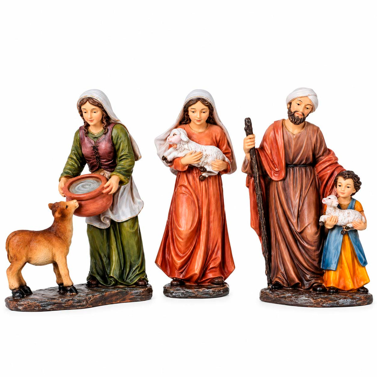 Aldeanos Para Pesebre El Pastoreo Con 3 piezas De 16.5 cm