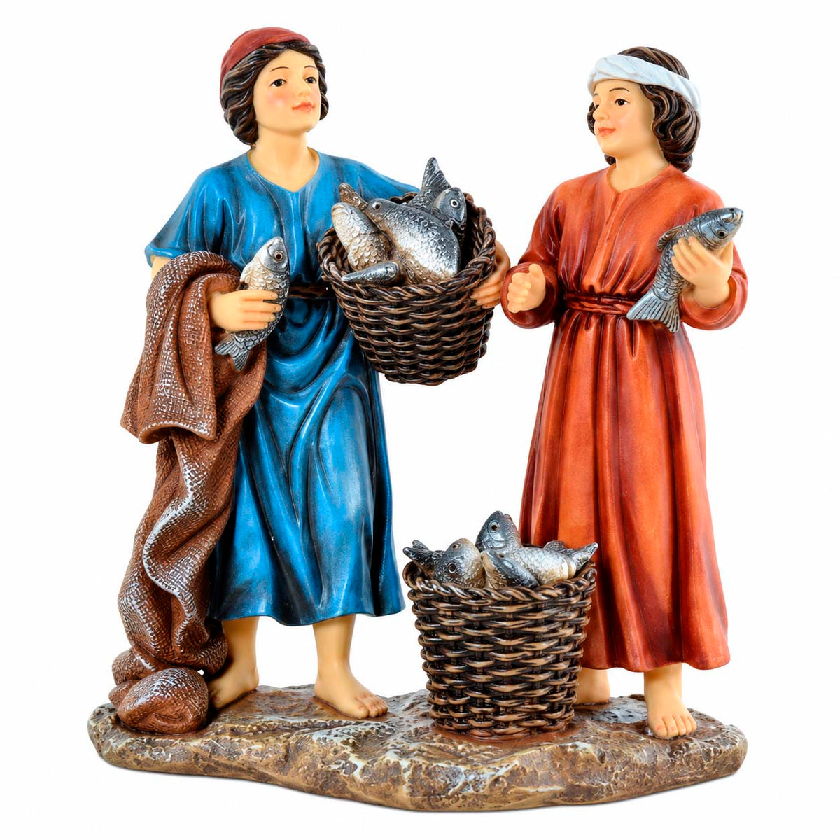 Aldeanos Pescadores Para Pesebre De 13.5 x16 cm