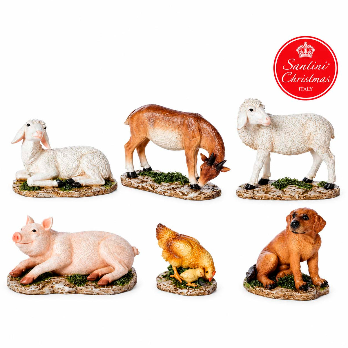 Juego De Animales De 12 cm Para Pesebre Con 6 Piezas