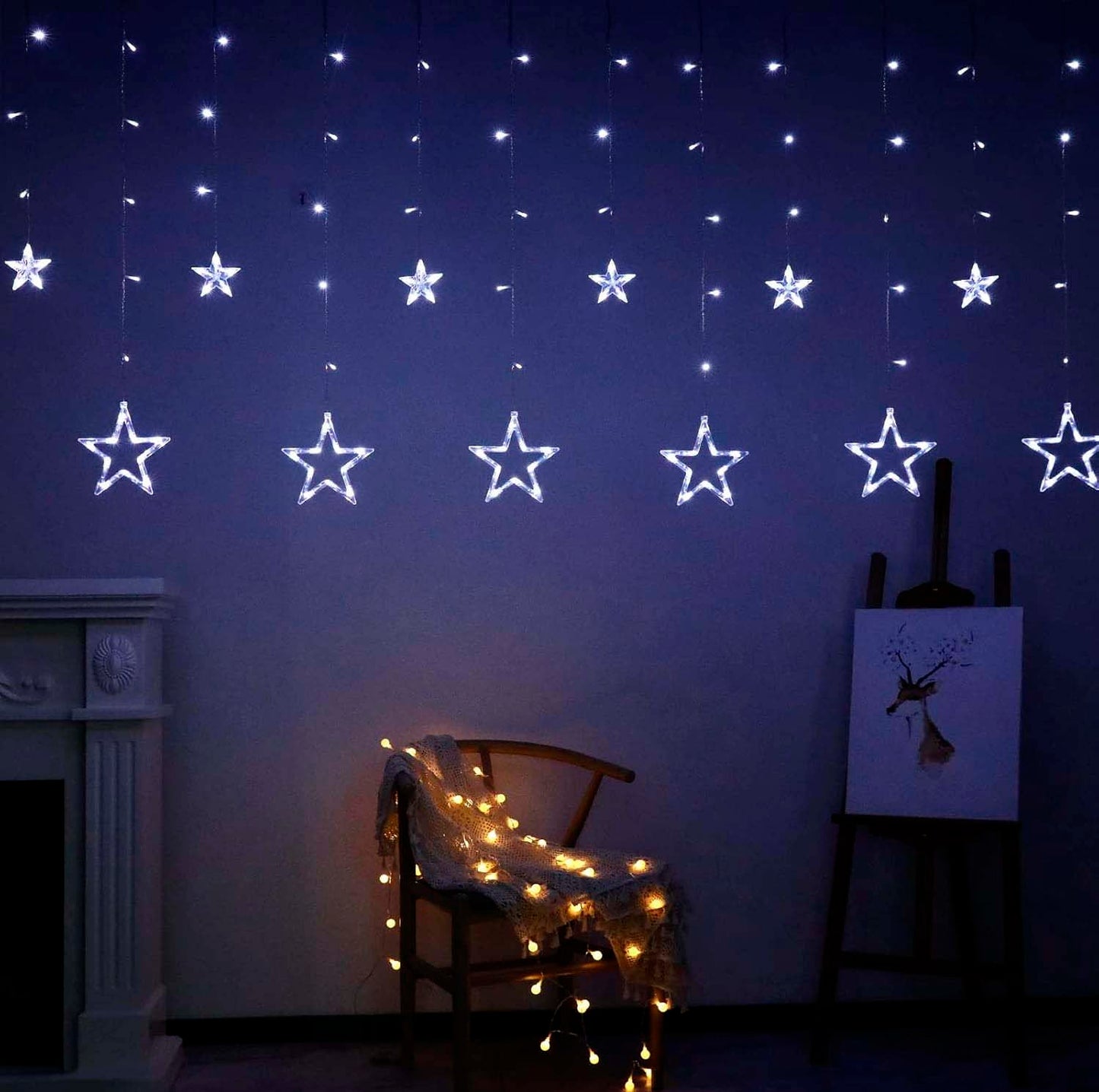 🔥 Cortina Luz Led Estrellas x3 Mt Navidad + Regalo Especial 📌 ENVIO GRATIS