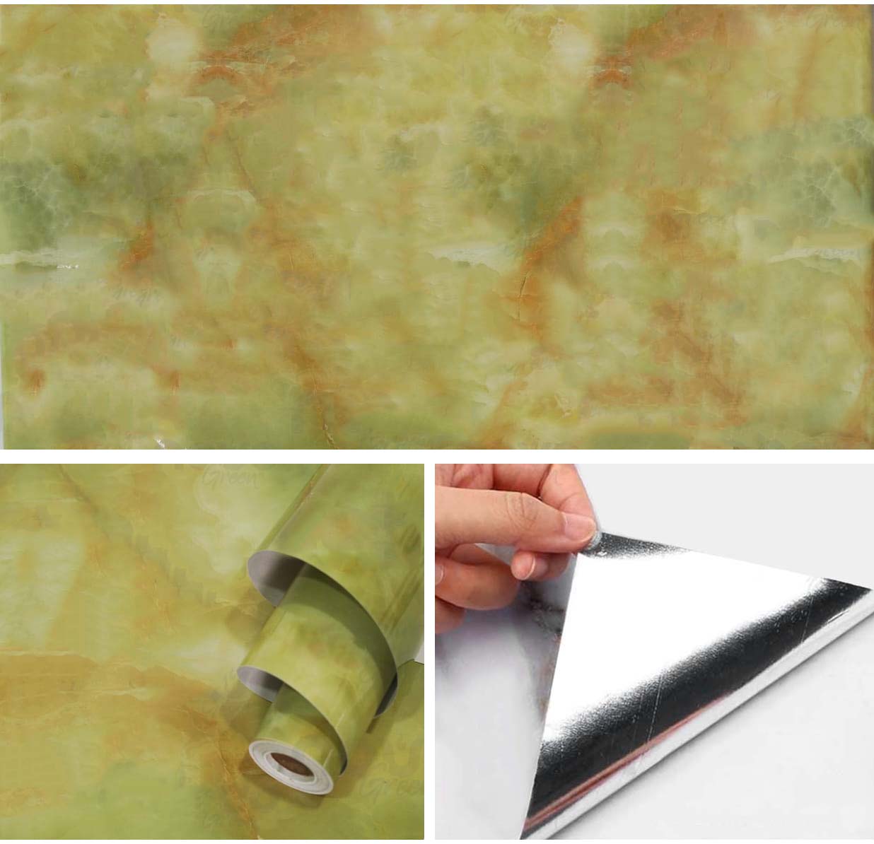 Papel Vinilo Adhesivo De 60 cm x 10 mts Marmol Brillante