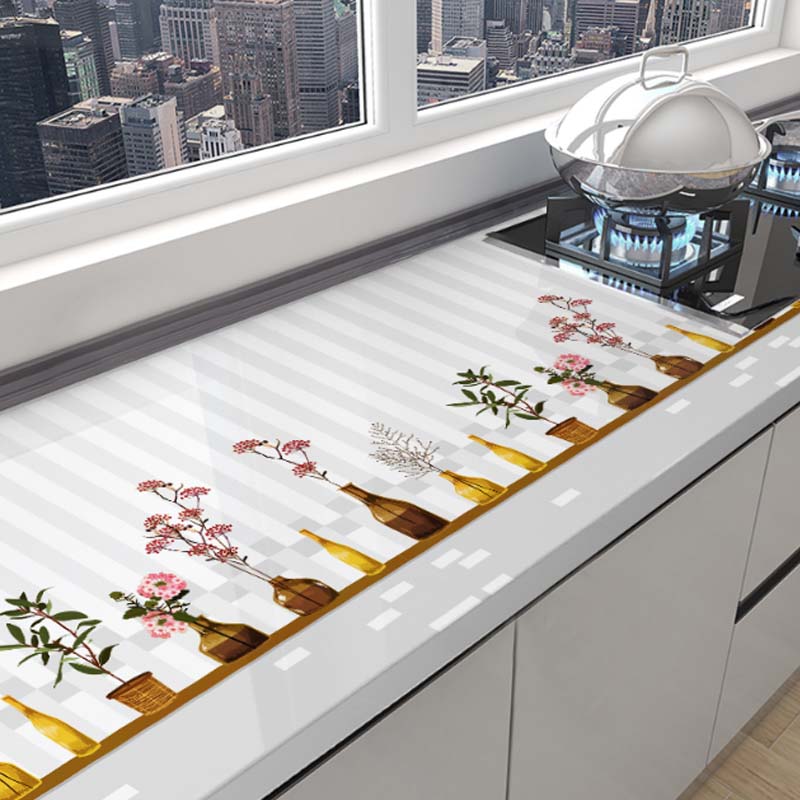 Papel Vinilo Adhesivo De 60 cm x 10 mts Brillante Cocina