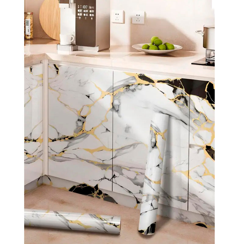 Papel Vinilo Adhesivo De 60 cm x 10 mts Marmol Brillante