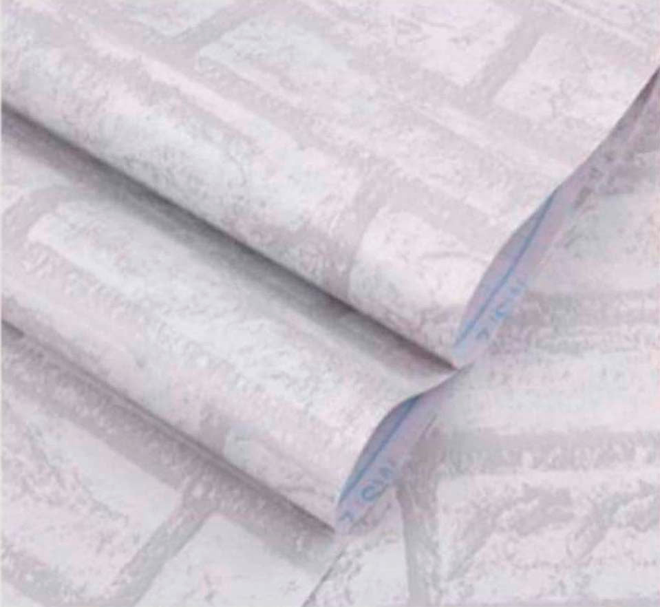 Papel Vinilo Adhesivo De 45 cm x 10 mts Ladrillo Blanco