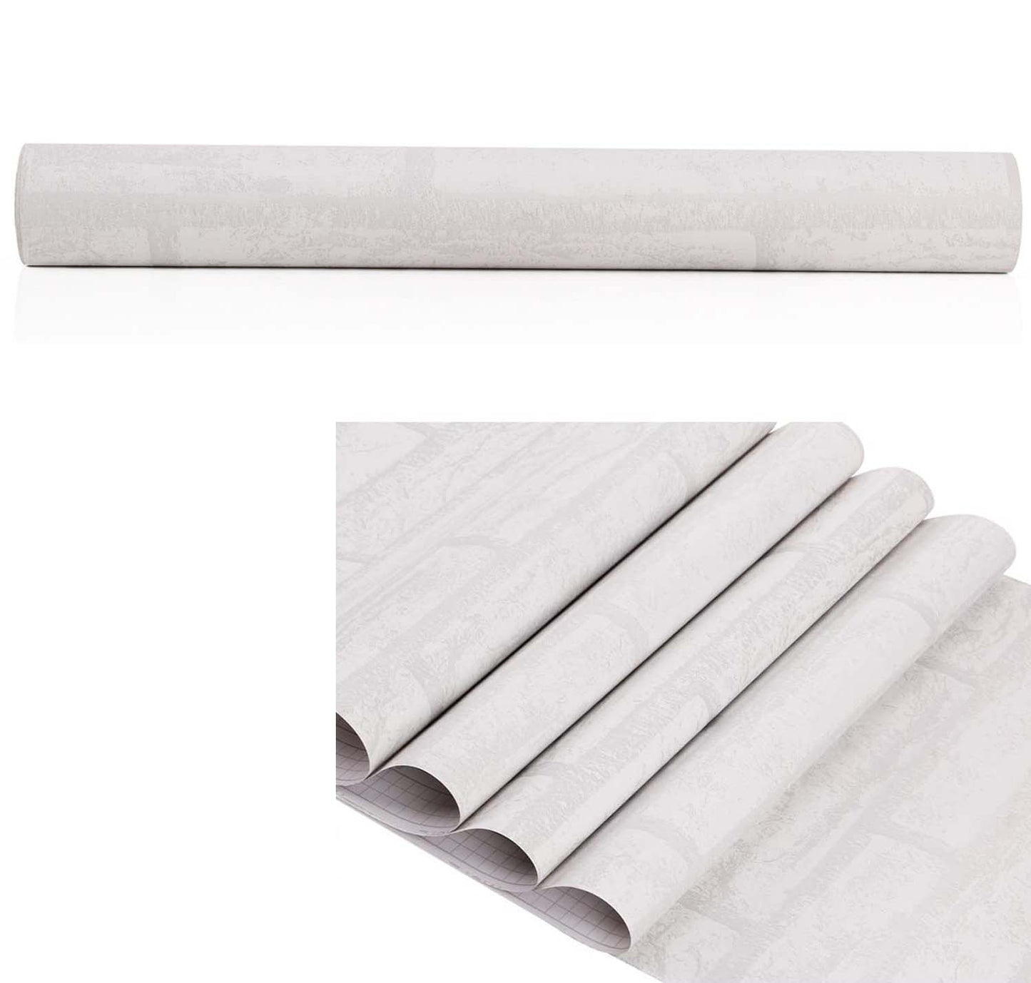 Papel Vinilo Adhesivo De 45 cm x 10 mts Ladrillo Blanco