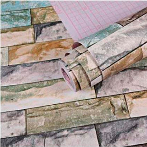 Papel Vinilo Adhesivo De 45 cm x 10 mts Ladrillo Rustico