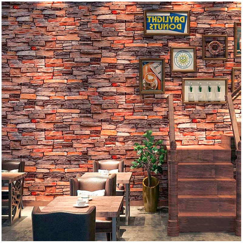 Papel Vinilo Adhesivo De 45 cm x 10 mts Piedra Rustico