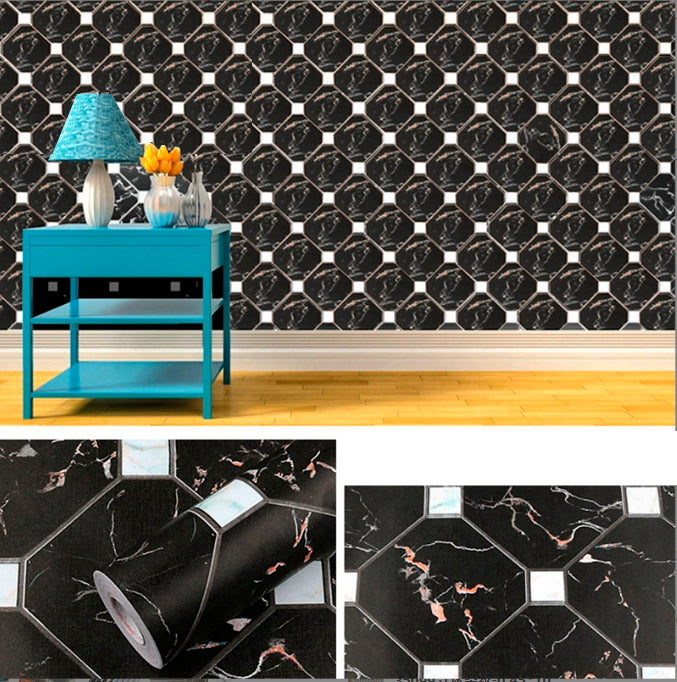 Papel Vinilo Adhesivo De 45 cm x 10 mts Negro