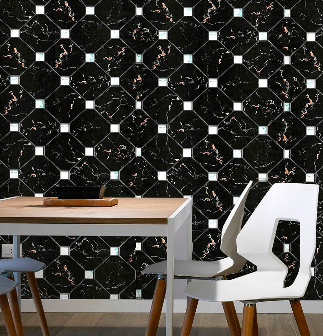 Papel Vinilo Adhesivo De 45 cm x 10 mts Negro