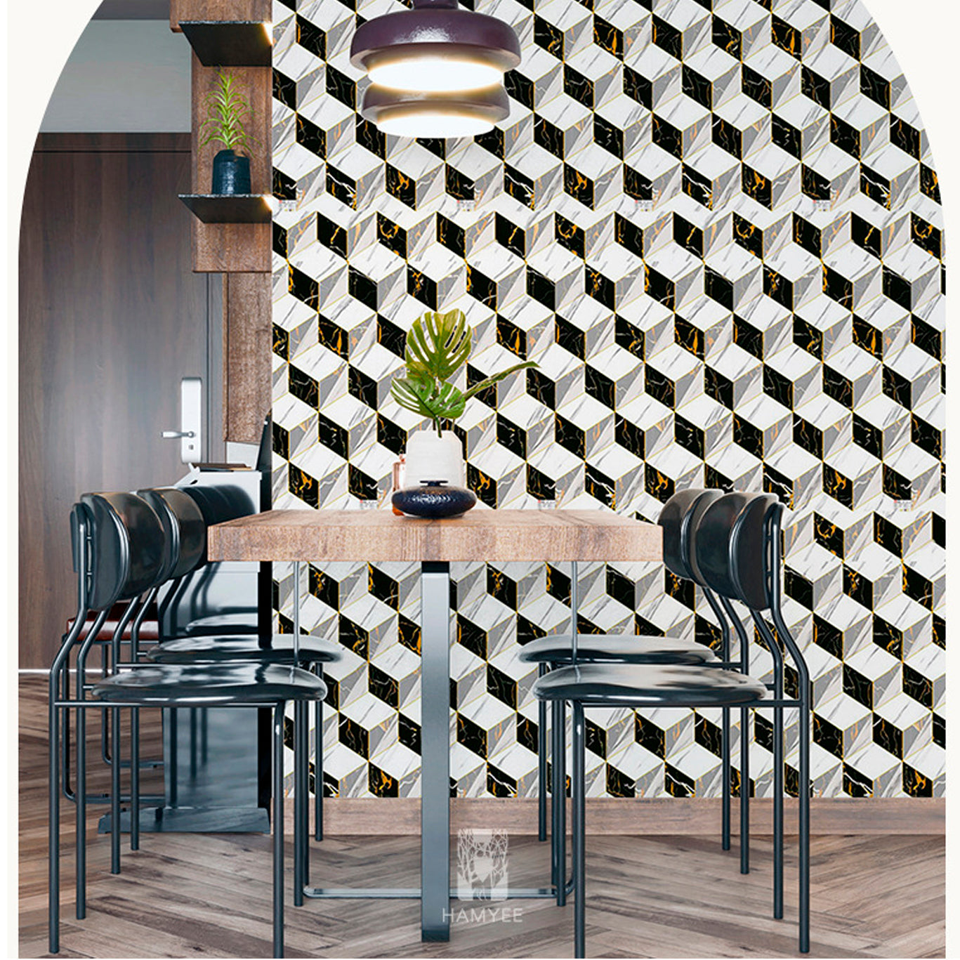 Papel Vinilo Adhesivo De 45 cm x 10 mts Geometrico