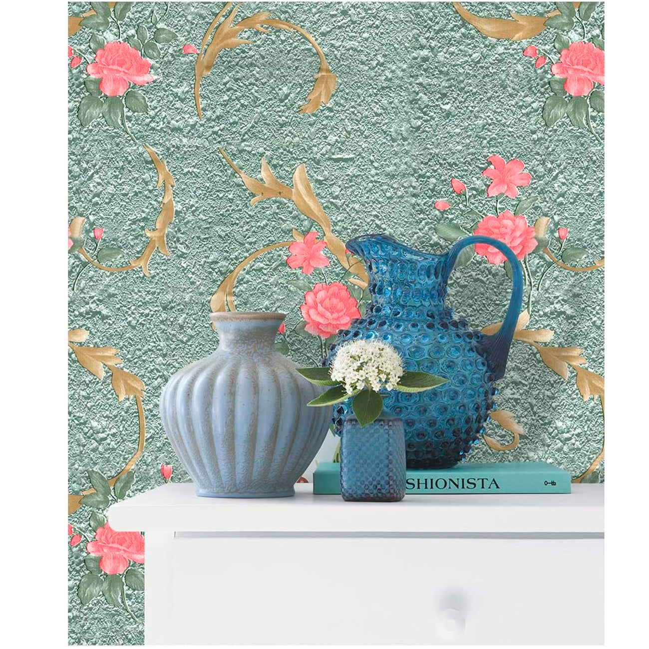 Papel Vinilo Adhesivo De 45 cm x 10 mts Floral