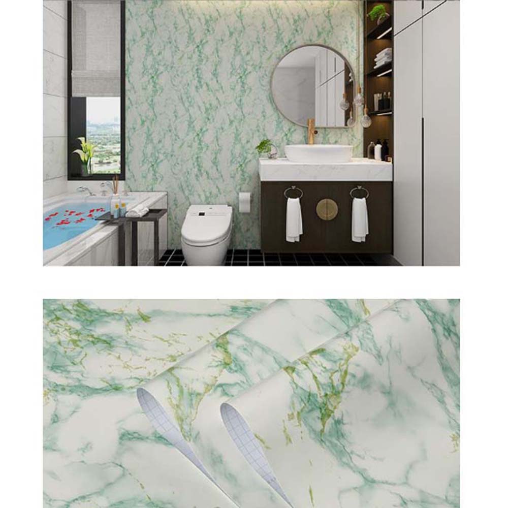 Papel Vinilo Adhesivo De 45 cm x 10 mts Marmol Verde