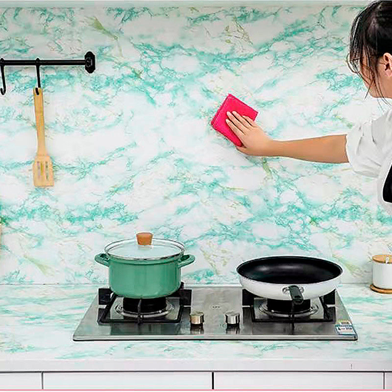 Papel Vinilo Adhesivo De 45 cm x 10 mts Marmol Verde