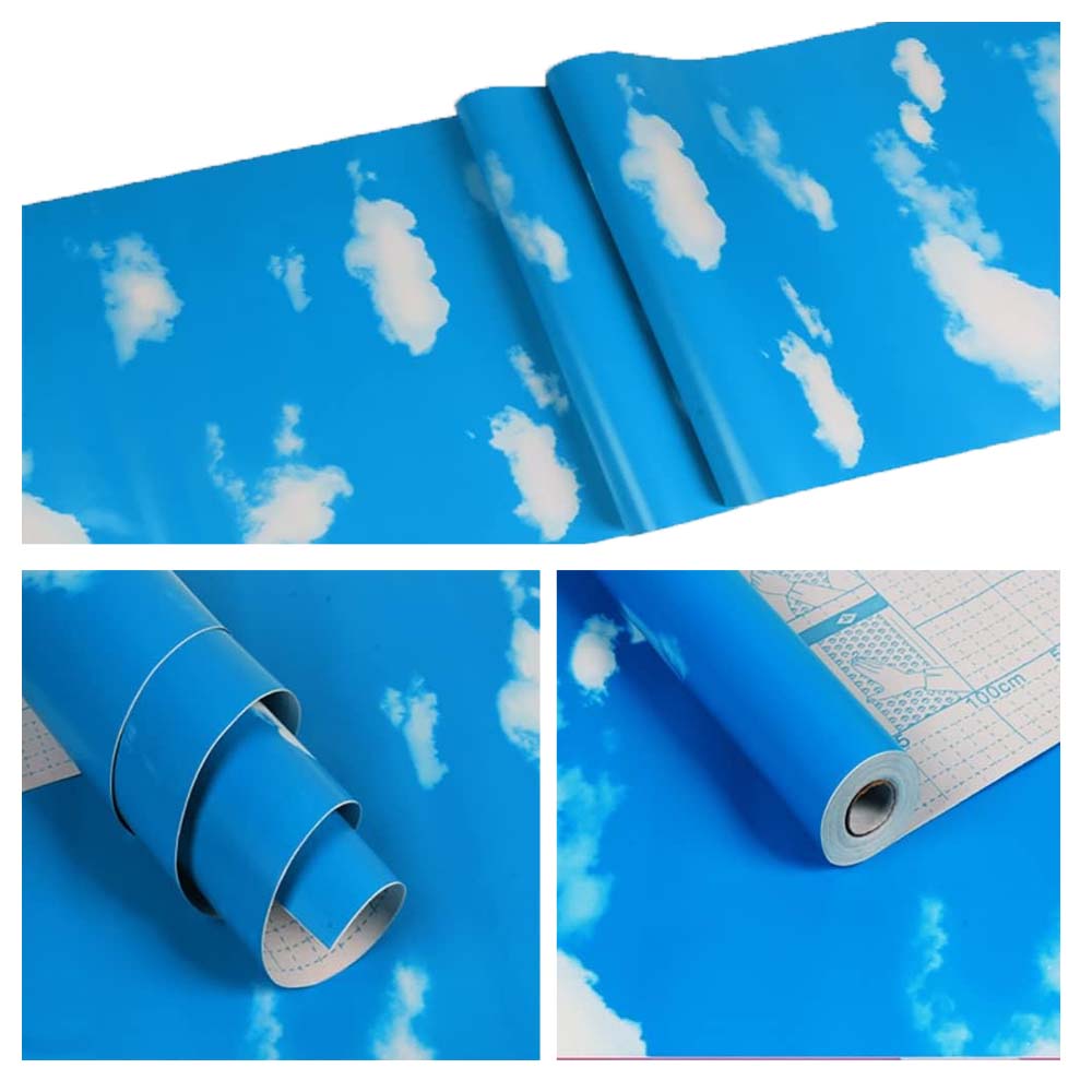 Papel Vinilo Adhesivo De 45 cm x 10 mts Nubes