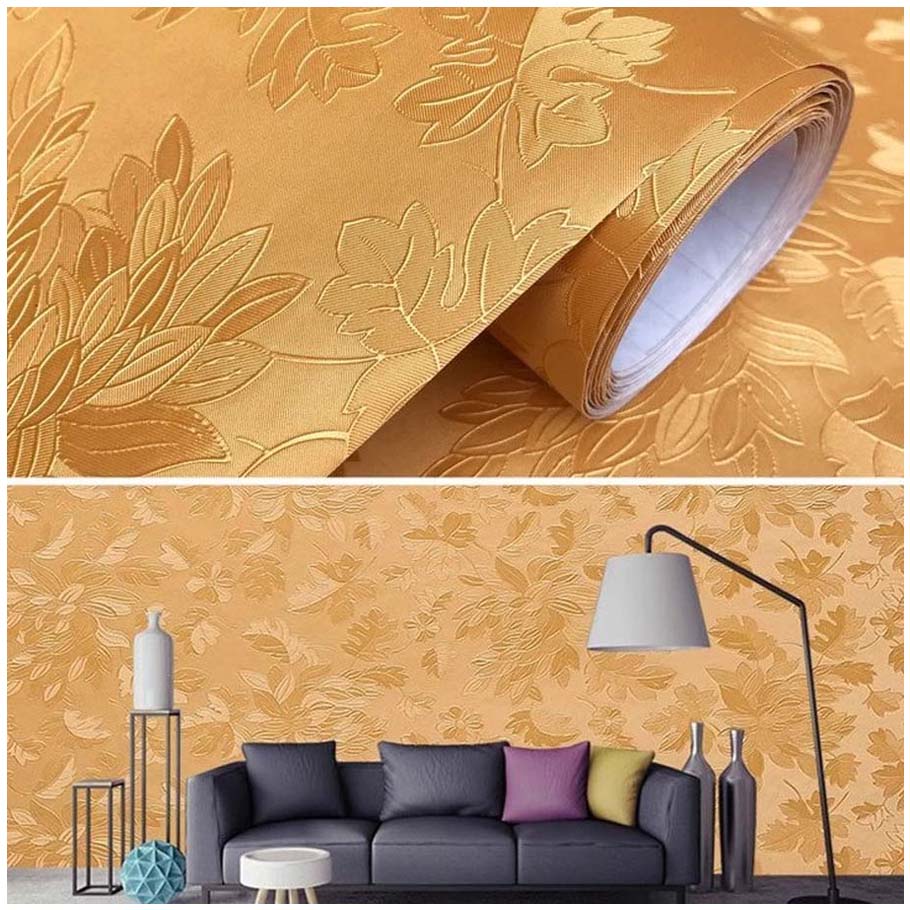Papel Vinilo Adhesivo De 45 cm x 10 mts Dorado