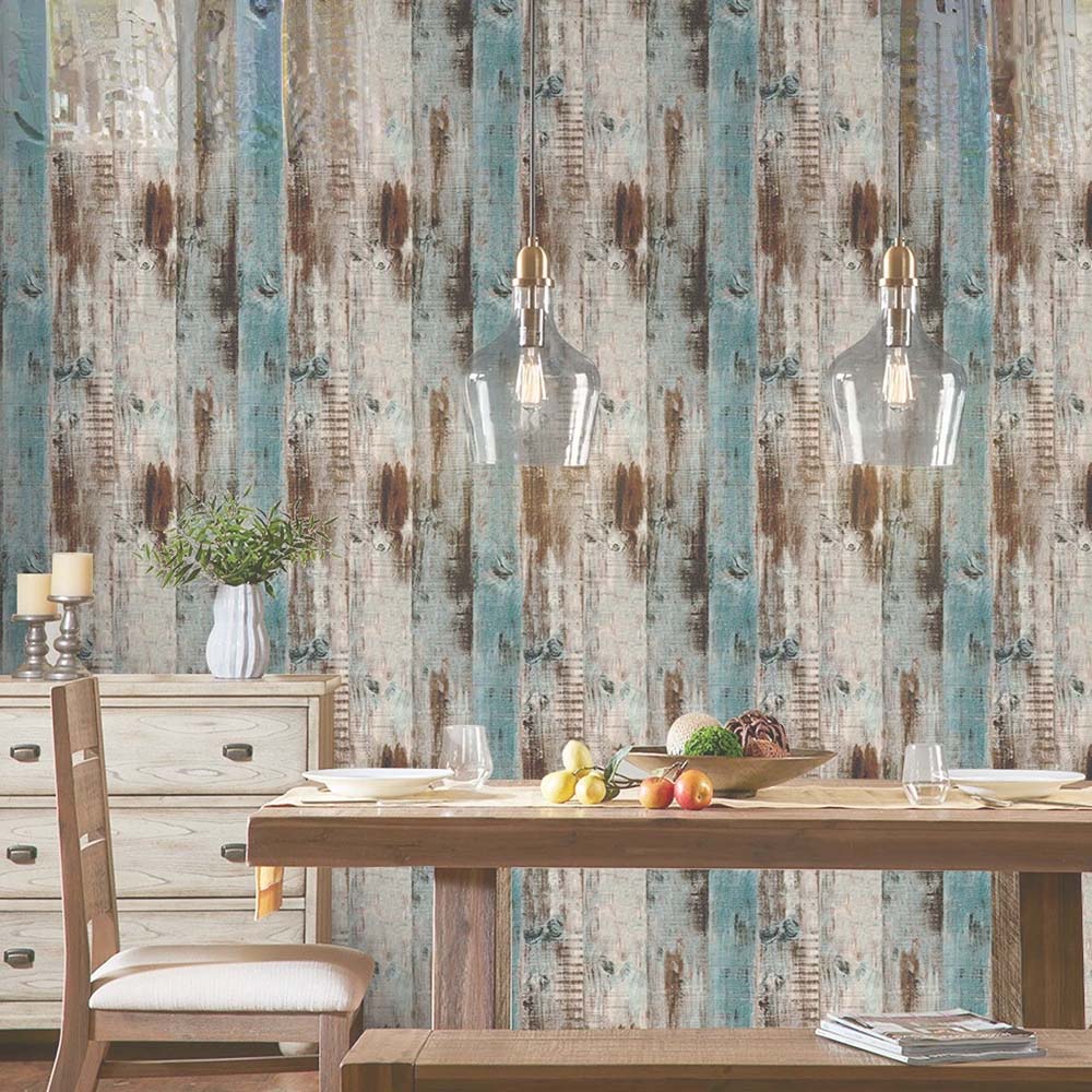 Papel Vinilo Adhesivo De 45 cm x 10 mts Madera Rustica