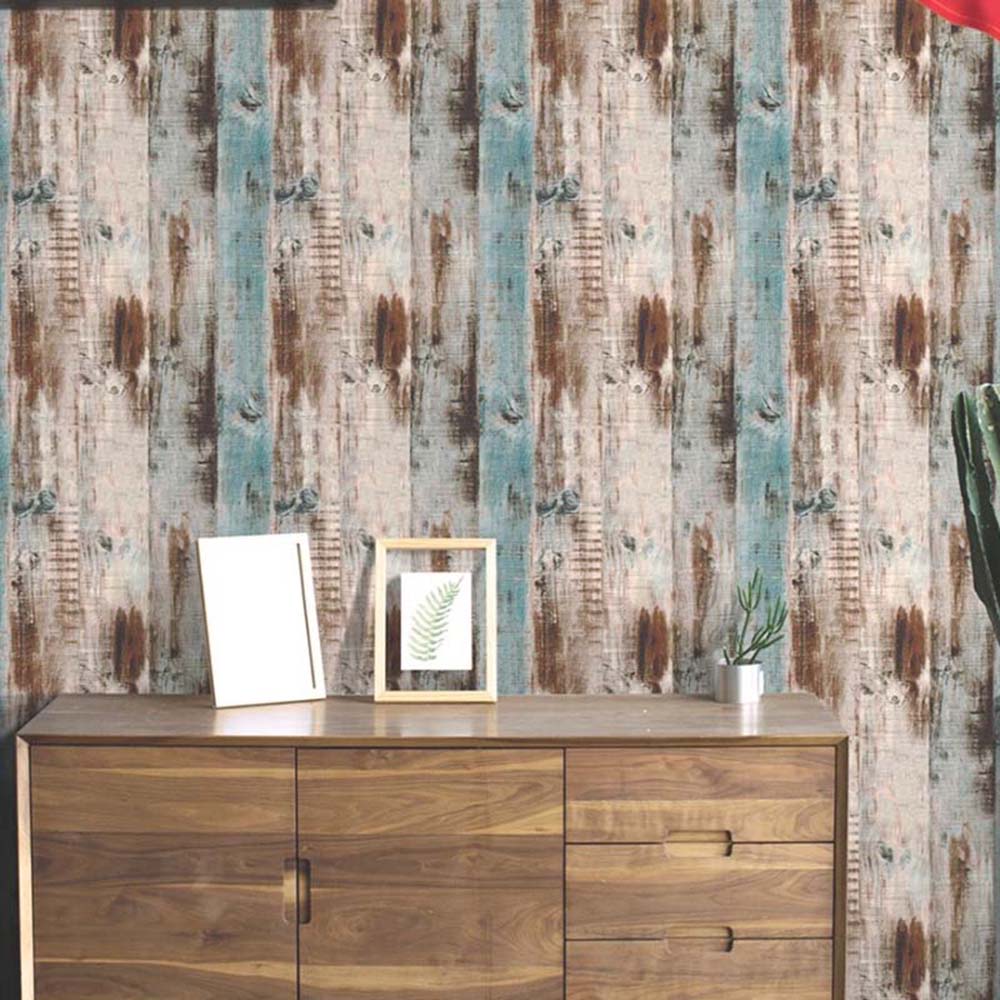 Papel Vinilo Adhesivo De 45 cm x 10 mts Madera Rustica