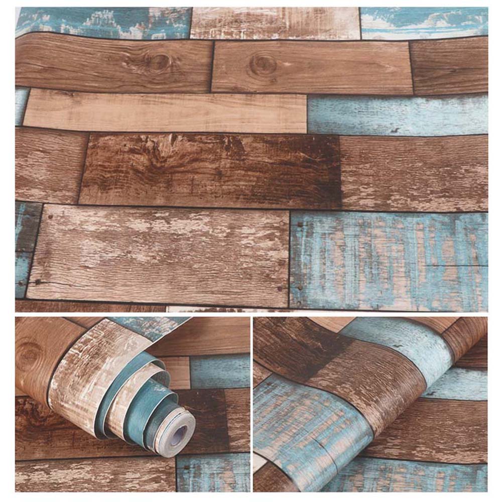 Papel Vinilo Adhesivo De 45 cm x 10 mts Madera Rustica