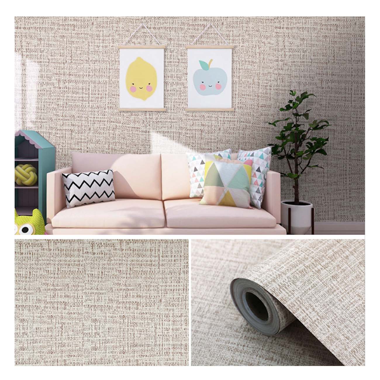 Papel Vinilo Adhesivo De 45 cm x 10 mts Cafe