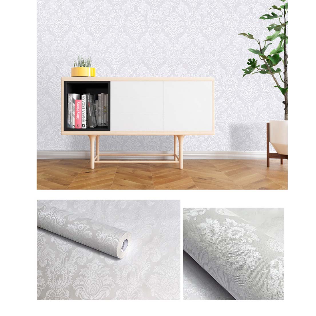 Papel Vinilo Adhesivo De 45 cm x 10 mts Blanco